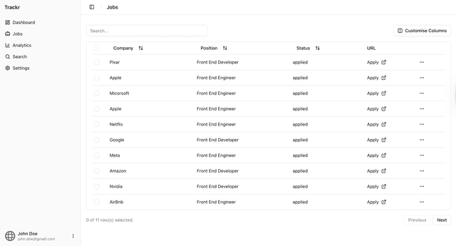 Trackr (TBA) screenshot